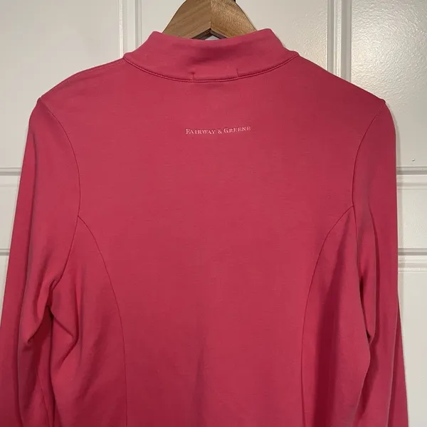 Fairway & Greene Women's Pink 1/4 Zip Long Sleeve Golf‎ Top Size Large - Image 8