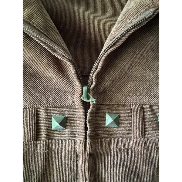 BonWorth Brown Corduroy Studded Western Jacket Zip Front Size Large - Image 6