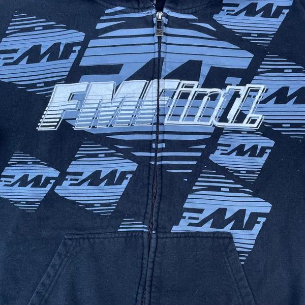 Intl Racing Motocross Black Graphic Zip Up Hoodie Sweater - Image 3