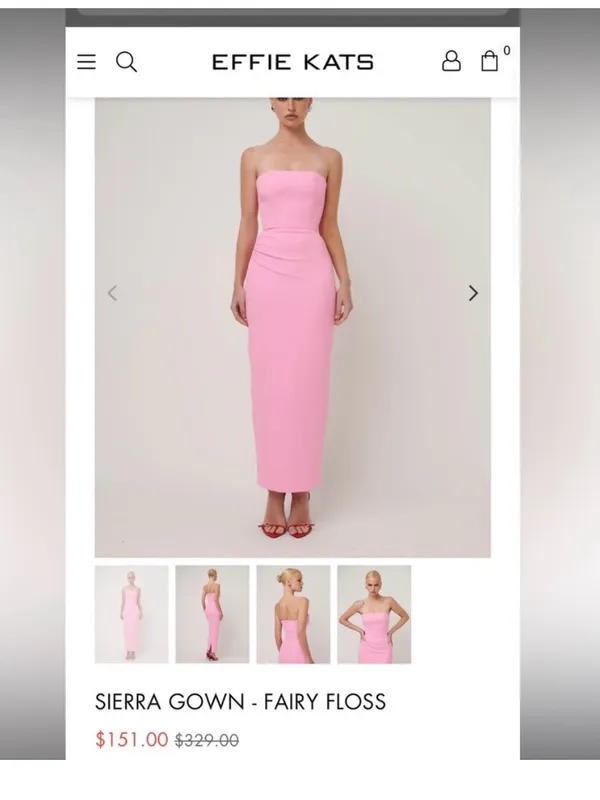 Strapless Pink Midi Dress - Image 2