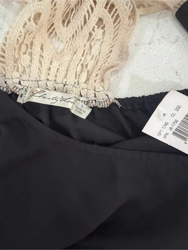 Liberty Love Black Jumpsuit with Cream Crochet Back - Image 7
