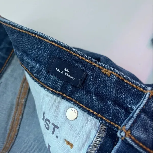 Gap • Medium Blue True Skinny Destructed Jeans - Image 5