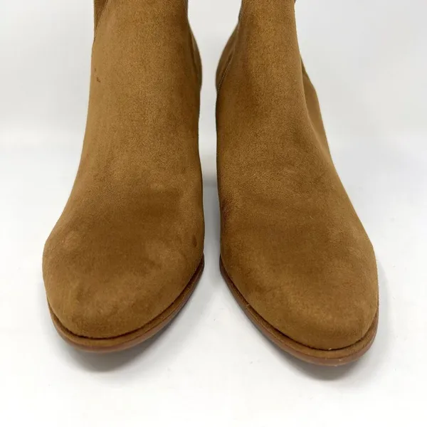 Marc Fisher Dyvine‎ Pointy Toe Block Heel Booties Tan Brown Suede Zip Size 10 - Image 5