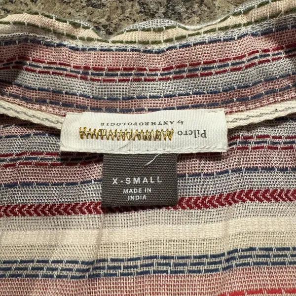Pilcro‎ Top Boho Coastal Grandma Preppy Feminine Classic Pride Rainbow Stripe XS - Image 3