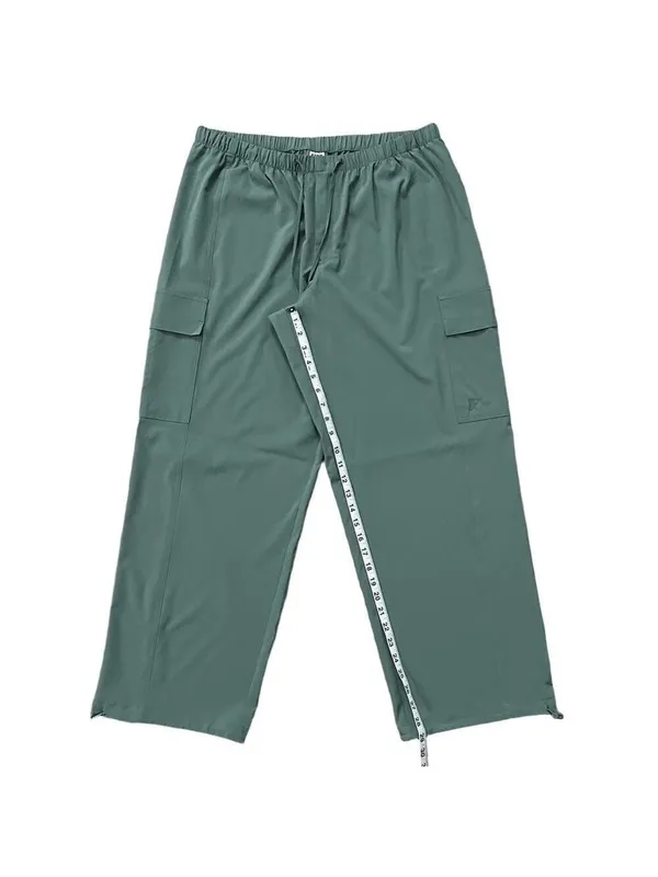 PINK Tech Stretch Cargo Parachute Pants Green Size Large - Image 10