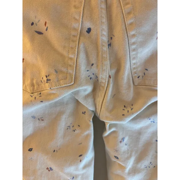 Free Assembly Womens Floral High Rise Straight Jeans Cream Size 8 Floral Print‎ - Image 3