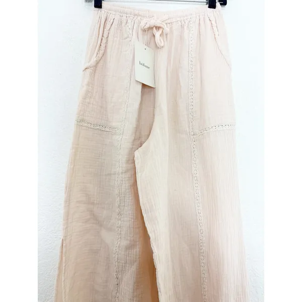NWT Bohme Avery Crinkle Joggers Oatmeal Size Small Bohemian Balloon Leg Cotton - Image 11