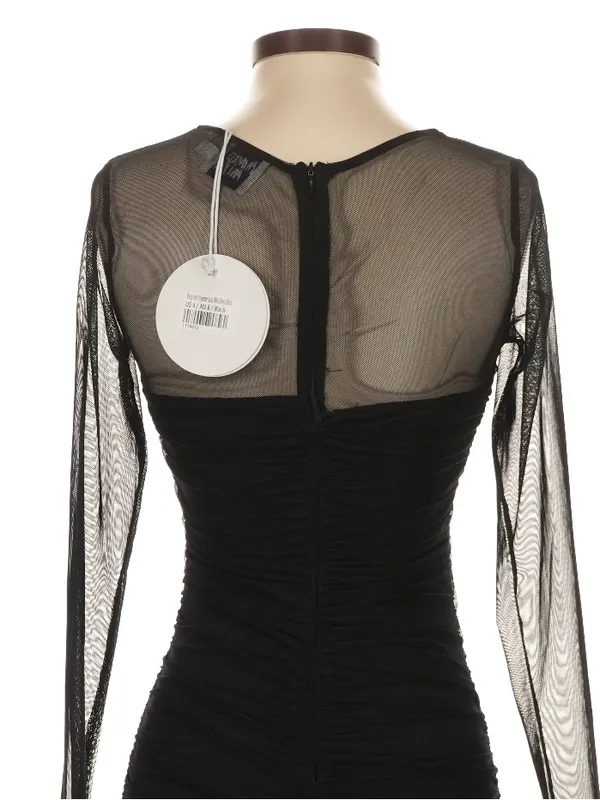 Princess Polly Charvi Black Ruched Mesh Mini Dress Size 4 Indie Y2K Party - Image 7