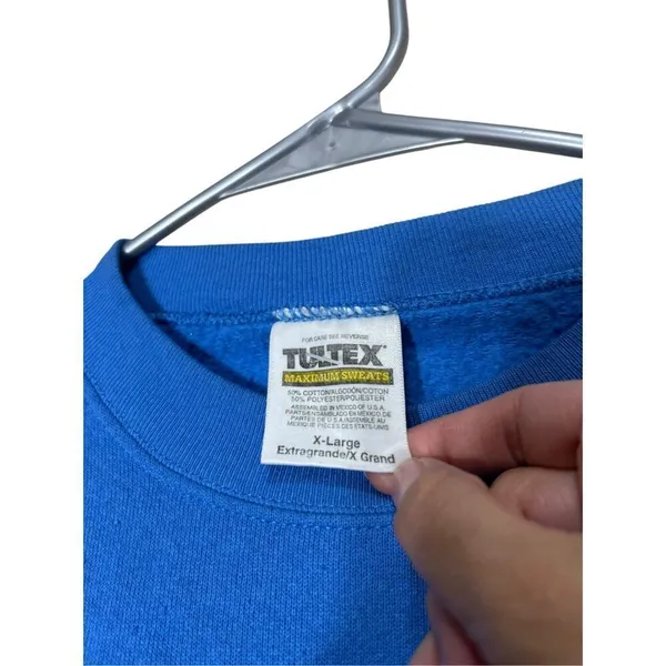 Vintage 90s Alaska Tultex Crewneck blue Sweatshirt Size XL‎ - Image 6