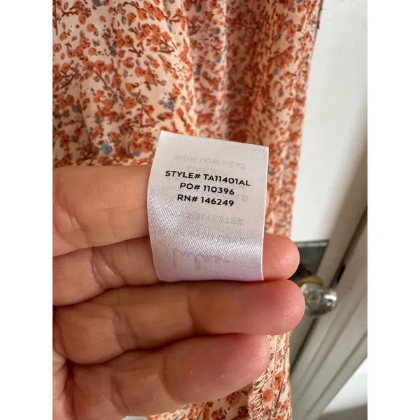 NWT Lulus rust‎ pink floral blouse size large - Image 6
