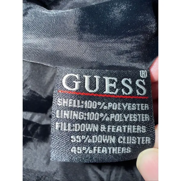 Guess Black Feather Down Puffer Jacket Sz M - Image 4