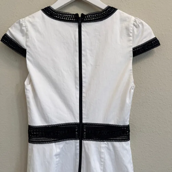 Alice + Olivia Rapunzel Fit & Flare Mini Dress Size 0 Black & White Lace - Image 11