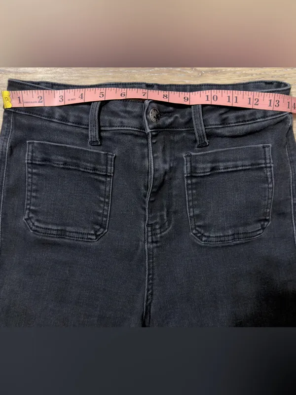Judy Blue High Rise Patch Pocket Wide Leg Jeans 9/29 Washed Black JB88827 - Image 6