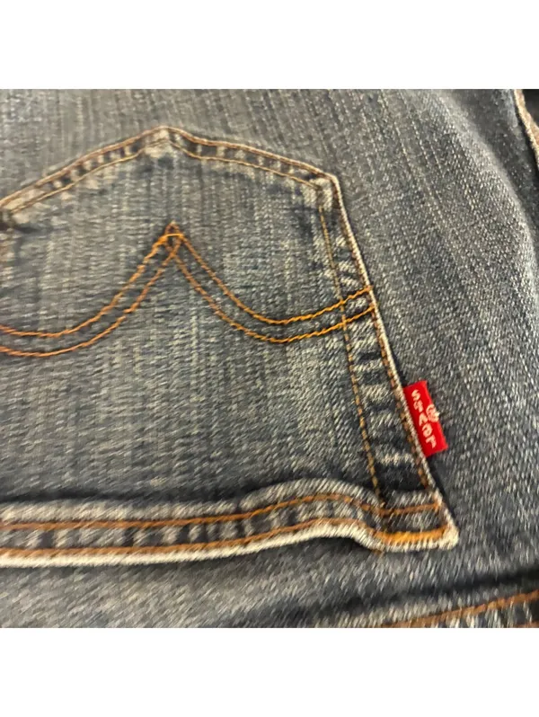 Levi's 505 Straight Leg Mid Rise Med Wash Denim Jeans Size 8 - Image 3