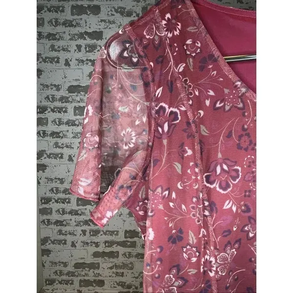 Coldwater creek | women maroon layered dress floral - Image 5
