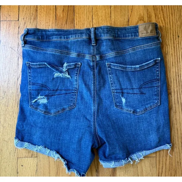 American Eagle Women Shorts 14 Blue Denim Next Level Stretch High Rise Shortie - Image 3