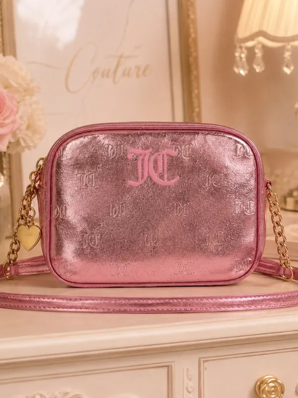 Juicy Couture Good Times Pink Metallic Crossbody Bag NWT - Image 3