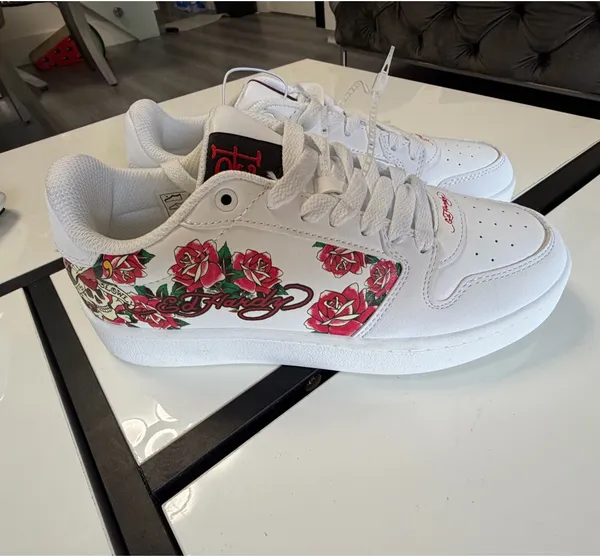 🔥 Ed Hardy Skull & Roses Court Sneakers (Size 7.5) - Image 3