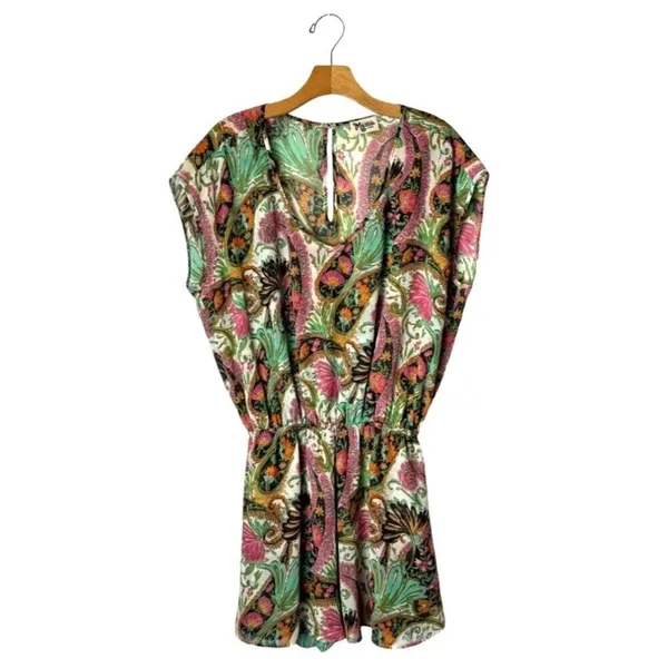 Show Me Your Mumu Romper Women Large‎ Green Pink Paisley Palace Rowdy Romper - Image 3