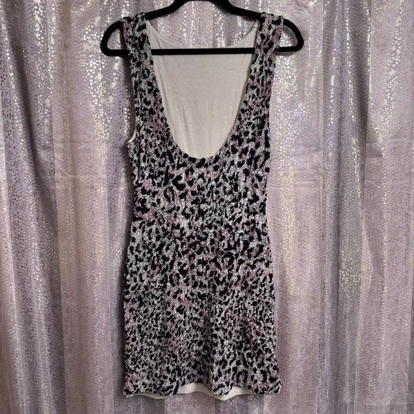 Free People Marigold Black Cheetah Print Stretch Mini Dress Small NWOT - Image 2