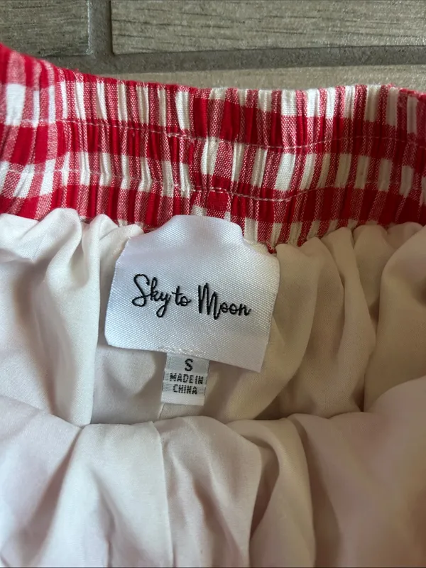 Red Gingham Women’s Shorts with White Lining - Image 2