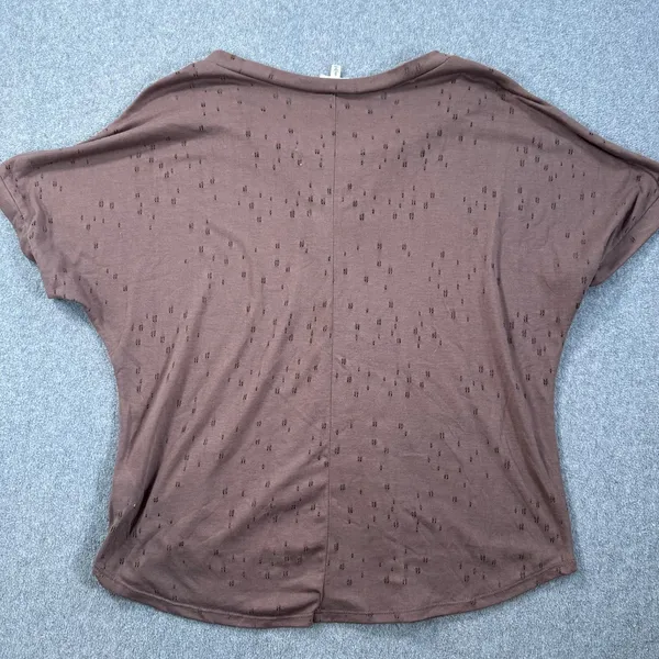 Buckle Tattered Lace Up Tee Shirt Women's Small Brown Short Sleeve Distressed - Image 10
