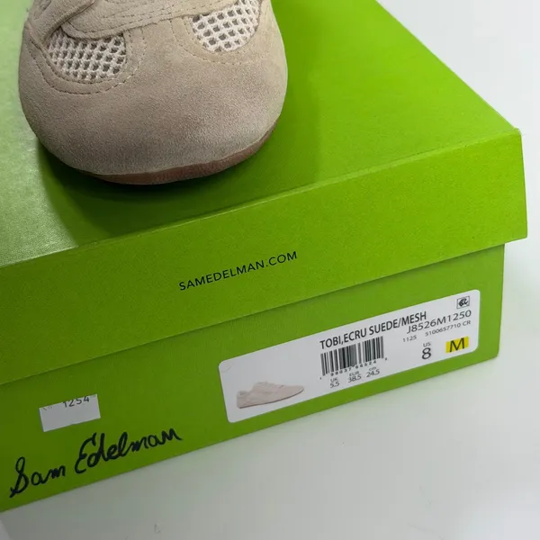 Sam Edelman Size-8M Womens Tobi Ecru Suede Mesh Sneakers - Image 2