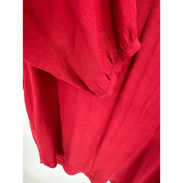 Madewell Red V-Neck Long Sleeve High Low Shift‎ Dress Womens Size Small S BW8 - Image 5