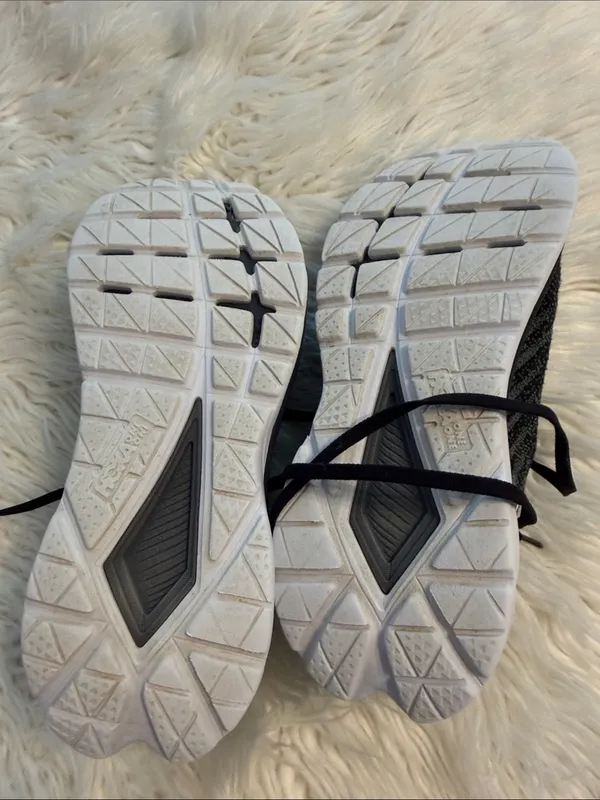 Hoka Black and White Athletic Running Shoes size 8B good condition - Image 8