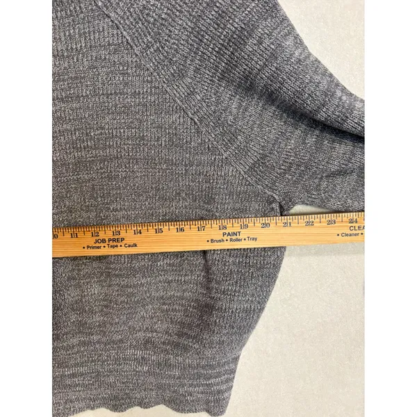 Free People Too Good Marled Grey Cotton Blend Raglan Sleeve Knit Sweater L - Image 8