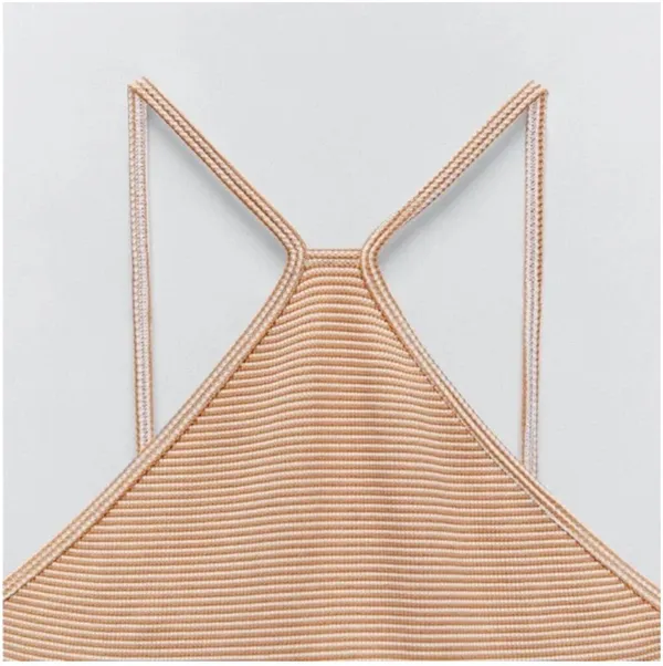 ZARA Striped High Neck Jumpsuit/Bike Short - Image 3