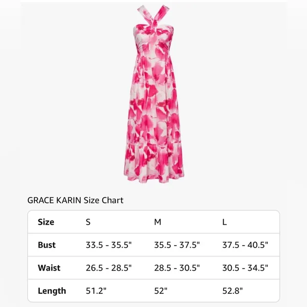 Grace Karin Criss Cross Halterneck Flowy A Line Maxi Dress in‎ Pink Watercolour - Image 4