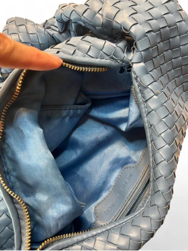 Melie Bianco Blue woven leather Bottega Veneta handbag #luxury #designer - Image 5