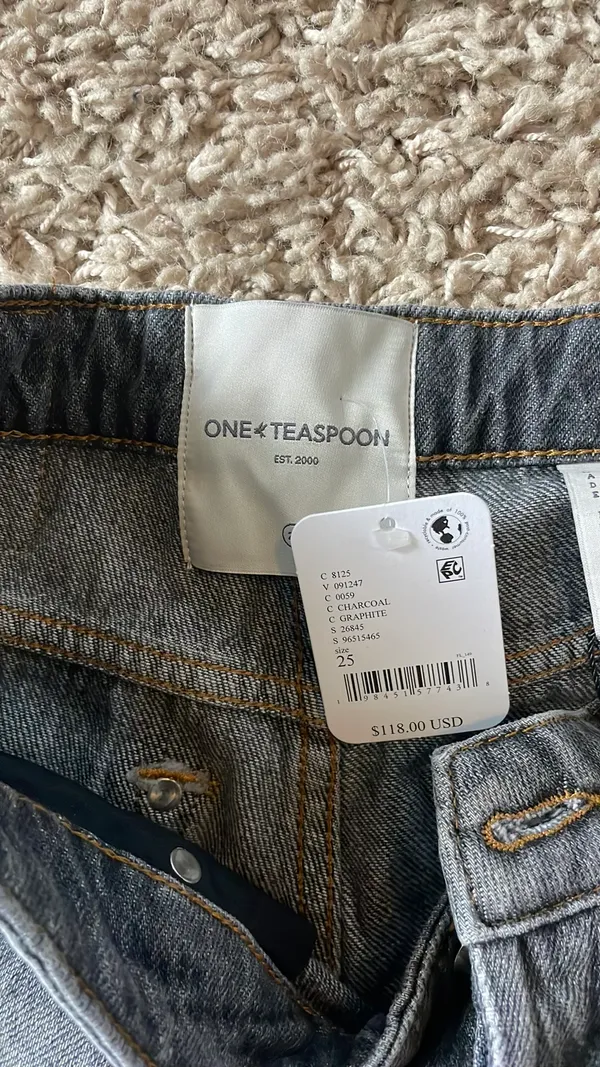 Charcoal Free people One Teaspoon Jean Shorts - Image 3