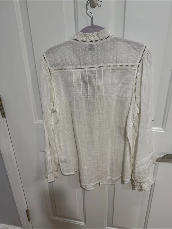Faherty Ivory Ruffled Button-Front Blouse - Image 7