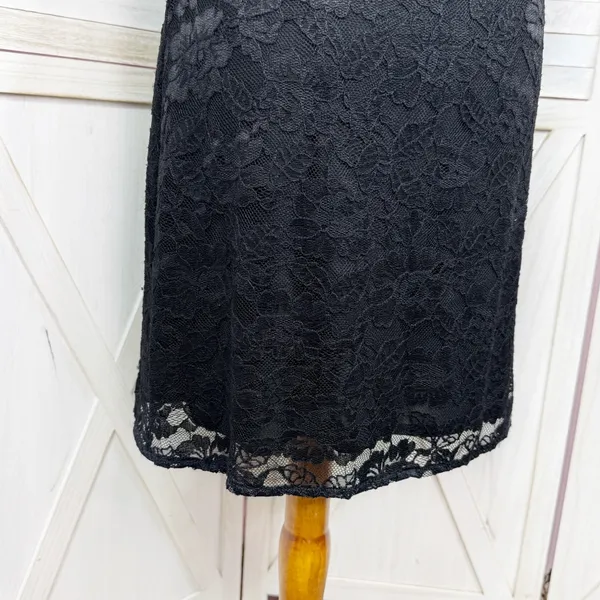 White House | Black Market Black Lace Sleeveless Sheath Dress Size 6 Party Cocktail Evening Gothic - Image 6