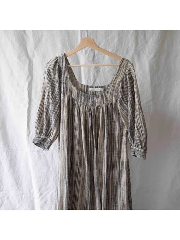 Christy Dawn Bianca Dress in Washed Noir Stripe M - Image 9