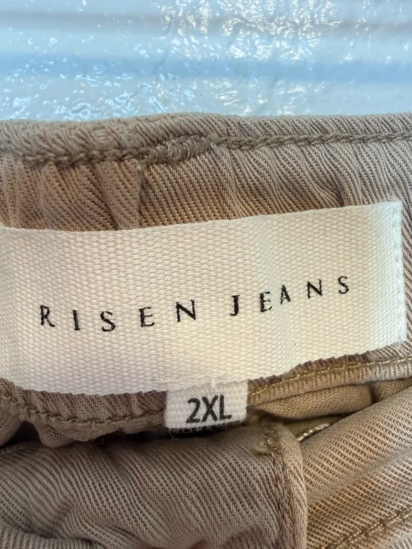 Risen Jeans Los Angeles The Carly Cargo Pants Taupe Wide Leg Size 2XL 90s Grunge - Image 6