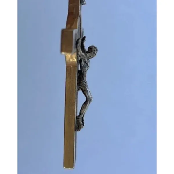 Vintage Ebony Inlay Crucifix Pendant 3" Jesus Christ Pectoral cross Pendant - Image 8