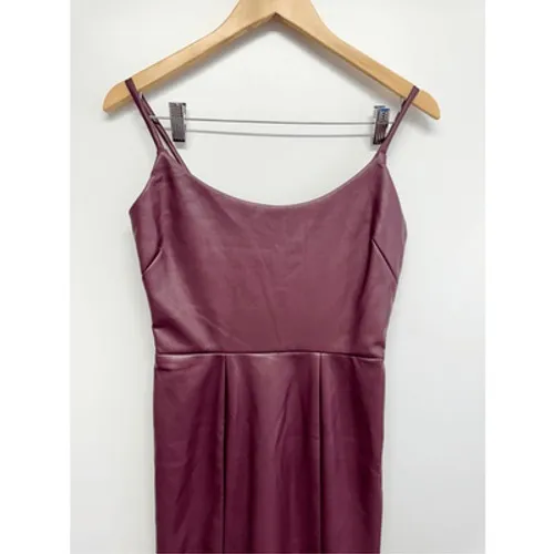 Steve Madden Mini Dress in‎ Cordovan Faux Leather Size 2 Sleeveless NWT - Image 3