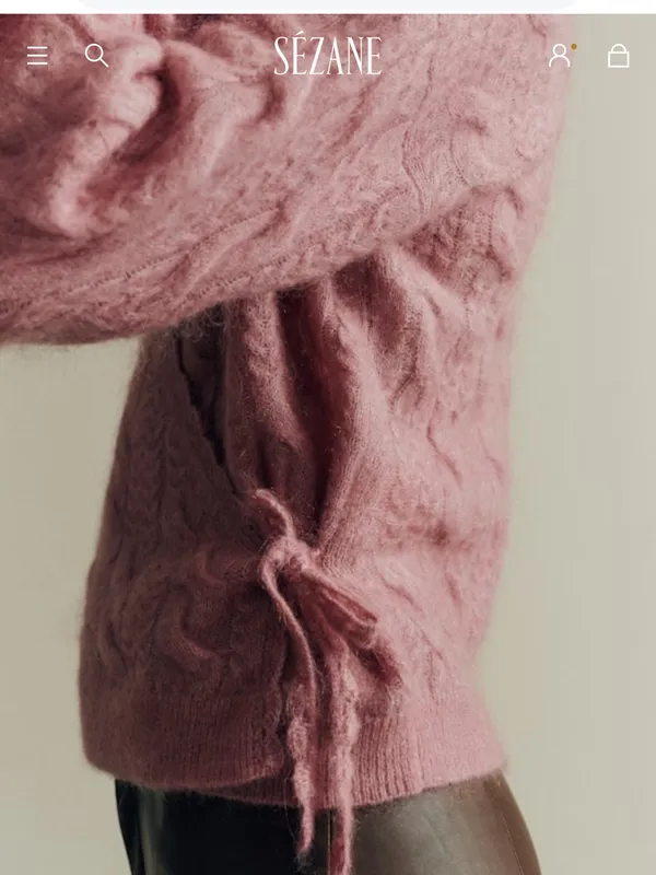Sezane Odalie Sweater in Petal Pink size XS NEW - Image 3