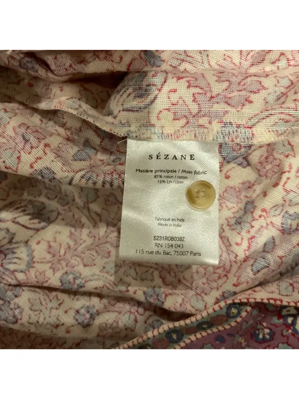 NWT sezane SEA NY ROXANNE midi DRESS EMILIA linen purple pink SZ40 US8 bust40 - Image 3