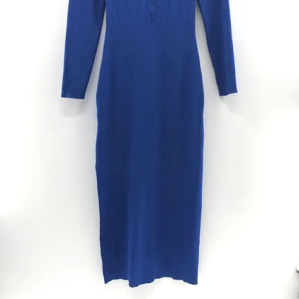 Bardot Collar Knit Dress in Cobalt‎ - Image 8