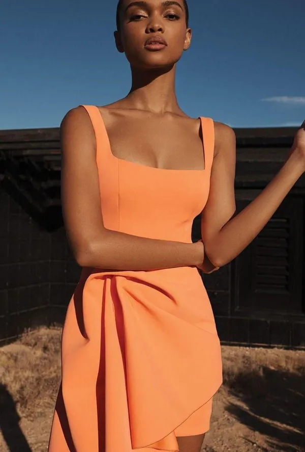 NWT Papaya Clarke Draped Crepe Mini Dress - Image 6