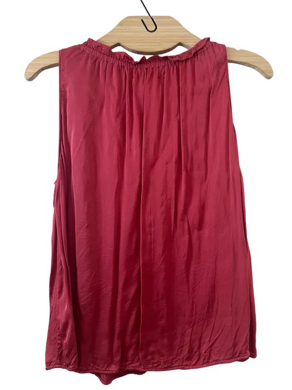 Velvet by Graham & Spencer Satin Minimalist Vneck Sleeveless Top S - Image 3