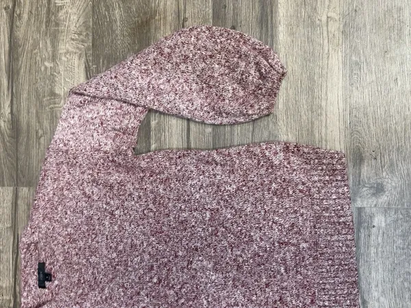 J.Crew Re-Imagined Marled Knit Balloon Sleeve Sweater Burgundy Pink S - Image 5
