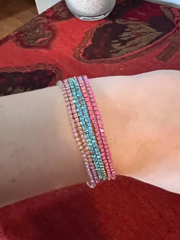 Guess colorful rhinestone gold stretchy bracelets - Image 2