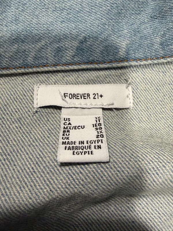 Forever 21 Distressed Cropped Denim Jacket - Image 2