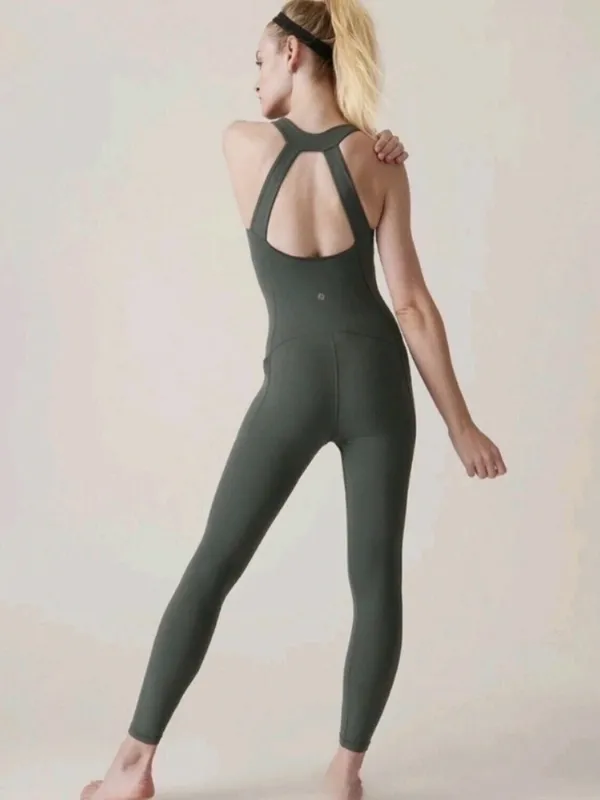 Athleta Transcend green full length activewear workout Bodysuit size xxs NWT - Image 10