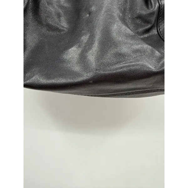 Michael Kors‎ Black Pebbled Leather Hobo Bag Large Gold Hardware Drawstring Y2K - Image 10